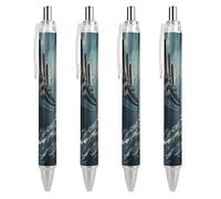 Titanic - Penna a sfera con inchiostro blu a forma di nave a vela, scrittura liscia, per ufficio e scuola, 4 pezzi, come foto 2