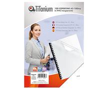 Copertine rilegatura - A3 - 180 micron - PVC - neutro trasparente - Titanium - scatola 100 pezzi