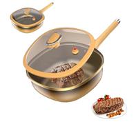 Titanium Alloy Non-Stick Pot, 12in Titanium Alloy Non-Stick Pot With Lid, Titaniums Pans For Cooking, Titanius Alloys Nonstick Pots With Lid, For Cooking, Frying, Baking (Pot + lid)