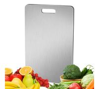 Titanium Cutting Board, Double Sided Chopping Mat, Portable Hangable Exterior, Rustproof and Pressure, Camping Kitchen Outdoor Use, 14,17 x 9,84 x 0,06 Inches Silver 1 pezzo