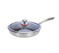 Titanium Frying Pan, Non Stick Kitchen Cookware, Heat Resistant Bistecca Skillet, Even Heating Meal Prep Tool, with Lightweight Easy Grip Handle, for Home Cooks Beginners Families Camping RV Trips