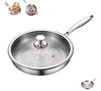 Titanium Hammered Pan, 2026 Upgrade Titanium Hammered Pan, Non-Stick Without Coating Cookware, Scratch-Resistant & Heat-Resistant Cookware (with a lid,10.23in/26cm)