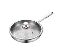 Titanium Hammered Pan Pro - Padelle Antiaderenti Con Coperchio | Pentole Ultra Resistenti Ai | Padella Per Riscaldamento Uniforme, Lega Atossica Al 100%, Compatibile Con Tutti I Piani Cottura