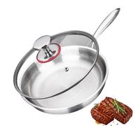 Titanium Hammered Pan Pro with Lid, Titanium Pans for Cooking, Frying Omelette Pans Nonstick (11in)