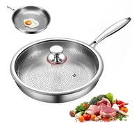 Titanium Hammered Pan Pro with Lid, Titanium Pans for Cooking Non Stick, titanium Frying Pan Cookware (10in)