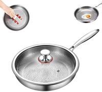 Titanium Hammered Pan with Lid, Frying Pans Non Stick, Durable Scratch-Resistant Nutri Pan for Cooking (28cm,11.0in)