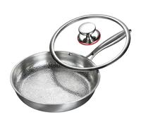 Titanium Hammered Pro Pan with Lid, 2026 New Non Stick Titanium Frying Pan, Suitable for Gas Stoves and Induction Cooktops (24 CM)