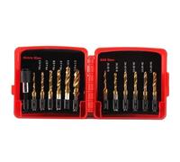 Titanium Metric Drill Bit Set, 4.33x3.94x1.3 Inch 13 Pieces Steel Tap Drill Bits Power Tool Accessories, Hard Anti-Erosion, Wood, Metal, Drilling