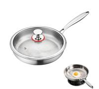 Titanium Pan with Lid for Cooking, Fast Even Heating Durable Pan for Gas Electric Induction Stovetops (12in,Titanium)
