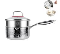 Titanium Pan With Lid Uncoated Hammered Nonstik Nonstick Rustproof | Titanium Saucepan Milk Pot Cookware for Kitchen, Resaurant, Cafe, Home, Diner, Bakery, Canteen, Cabin