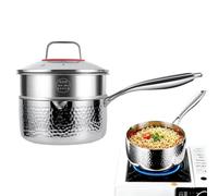 Titanium Pan With Lid Uncoated Hammered Nonstik Nonstick Rustproof | Titanium Saucepan Milk Pot Cookware for Kitchen, Resaurant, Cafe, Home, Diner, Bakery, Canteen, Cabin