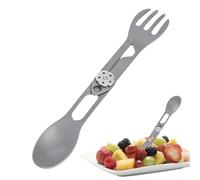 Titanium Spork,Cucchiaio e forchetta pieghevoli 2 in 1 per sopravvivere e all'aperto, utensile da campeggio multifunzione per escursioni pic-nic, barbecue all'aperto