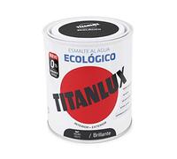 Titanlux 00T056734 Smalto ad Acqua Ecologico Brillante, Nero, 750 ml