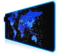 TITANWOLF - RGB Tappetino per Mouse da Gioco XXL -800x300mm - LED Colori e Effetti di Luce - Precisione e velocità - Lavabile - per Computer PC e Laptop - Global blue