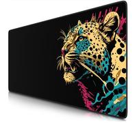 TITANWOLF - XXL Tappetino per Mouse da Gioco - Gaming Mousepad Extra Grande 900 x 400mm - Mousepad Pad con Base in Gomma Antiscivolo - Spessore 3mm - Nero - Modello Colour Panther