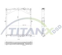 TitanX RX129004 Radiatore, Raffreddamento motore per VOLVO