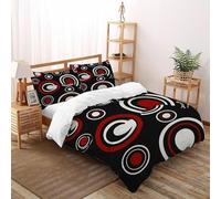 TiTCiveR Cerchi colori Set Di Biancheria Da Letto 3 Pezzi Con Stampa 3D Simple CircularForms Copripiumino Con 2 Federe in Microfibra Morbida E Leggera Super King（260x220cm）