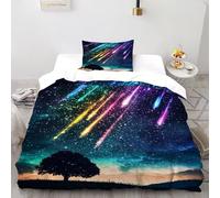 TiTCiveR Città dei mostri Set Di Biancheria Da Letto 2 Pezzi Con Stampa 3D Temi cielo stellato Incluso Copripiumino Con 1 Federe Con Federe in Microfibra Ultra Morbida Single（135x200cm）