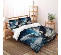 TiTCiveR Copripiumino Ali bianche nere Stampa Grafica 3D Animal Themes Wildlife Set Di Biancheria Da Letto in Microfibra Per Bambini Super King（260x220cm）