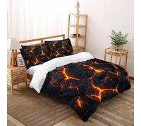 TiTCiveR crepa di lava Set Copripiumino 3 Pezzi Con Stampa 3D Gothic Themes Incluso Copripiumino Con 2 Federe in Microfibra Morbida E Leggera Double（200x200cm）