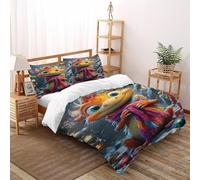 TiTCiveR Dragon Natale Set Di Biancheria Da Letto 3 Pezzi Con Stampa 3D Animal Theme Wildlife Incluso Copripiumino Con 2 Federe in Microfibra Morbida E Leggera Double(200x200cm)