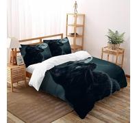 TiTCiveR Gatto nero luna piena_2 Set Di Biancheria Da Letto 3 Pezzi Con Stampa 3D Wildlife Animal Theme Copripiumino Con 2 Federe Con Federe in Microfibra Ultra Morbida Double(200x200cm)