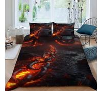 TiTCiveR Lava Mostro gigante Set Copripiumino 3 Pezzi Con Stampa 3D Gothic Themes Copripiumino Con 2 Federe Con Federe in Microfibra Ultra Morbida King(220x240cm)