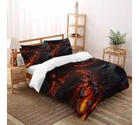 TiTCiveR Lava Mostro gigante Set Copripiumino 3 Pezzi Con Stampa 3D Gothic Themes Incluso Copripiumino Con 2 Federe Con Federe in Microfibra Ultra Morbida Super King(260x220cm)