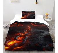 TiTCiveR Lava Mostro gigante Set Di Biancheria Da Letto Per 2 Pezzi Con Stampa 3D Gothic Themes Copripiumino Con 1 Federe Con Federe in Microfibra Ultra Morbida Single(135x200cm)