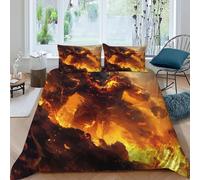 TiTCiveR Mostro di fuoco Set Copripiumino 3 Pezzi Con Stampa 3D Animal Themes Wildlife Incluso Copripiumino Con 2 Federe in Microfibra Morbida E Leggera King(220x240cm)
