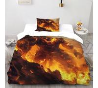 TiTCiveR Mostro di fuoco Set Di Biancheria Da Letto 2 Pezzi Con Stampa 3D Animal Themes Wildlife Copripiumino Con 1 Federe Con Federe in Microfibra Ultra Morbida Single(135x200cm)