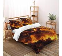 TiTCiveR Mostro di fuoco Set Di Biancheria Da Letto 3 Pezzi Con Stampa 3D Animal Themes Wildlife Copripiumino Con 2 Federe Con Federe in Microfibra Ultra Morbida Super King(260x220cm)
