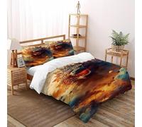 TiTCiveR Mostro gigante Set Di Biancheria Da Letto Per 3 Pezzi Con Stampa 3D Battle MonsterSky Copripiumino Con 2 Federe Con Federe in Microfibra Ultra Morbida Super King（260x220cm）