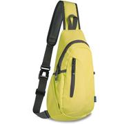 TITECOUGO Piccola borsa a tracolla in tela, borsa leggera a tracolla, zaino da corsa, marsupio da viaggio, borsa a spalla per palestra, attività all'aperto, escursionismo e sport, Giallo limone