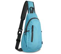 TITECOUGO Small Canvas Sling Bag Lightweight Crossbody Bag for Women Rucksack for Men Running Backpack Travel Chest Pack Daypack Shoulder for Gym Work Hiking Outdoor Sports Sky Blue