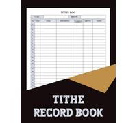 Tithe Record Book: Stay organized with this Tithe Record Book, perfect for tracking donations, tithes, and offerings in any church or ministry office.