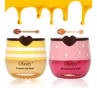 TITIMORE 2 Pezzi Bee Lip Balm Strawberry e Honey Pot Miele - Maschera Idratante e Curving per Labbra