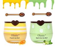 TITIMORE 2Pz Balsamo per le Labbra alle Api Miele, Maschera per le Labbra alla Mela, Maschera per le Labbra Idratante alla Propoli Riduce le Linee delle Labbra, Balsamo per le Labbra Idratante Miele