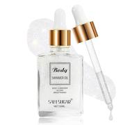 TITIMORE Body Highlighter Olio Luminizer Brillantante Liquido Crema Glitter Body Glitter Oil Highlighter Corpo Liquido Glow Shimmer Makeup per viso corpo corpo gamba (#01-Pearlwhite)