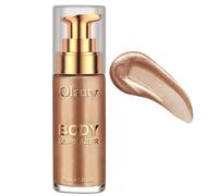 TITIMORE Body Shimmer Oil Illuminante per il corpo impermeabile Illuminante liquido per il trucco Idratante Lozione illuminante luminosa per viso e corpo Illuminante luminoso e luminoso (Oro rosa #01)