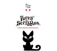Titina the Cat Furry Scribbles Large square exercise book 18: A merry graph paper notebook for kids, students and teachers, for math and other ... mm squares (about 3/8 inch) Premium illustra