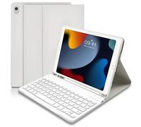 tititinita Funda con teclado para iPad 1.2 para iPad de 9.ª generación (221)/8.ª generación (22)/7.ª generación (219), funda protectora con portalápices y teclado inalámbrico desmontable (diseño del R