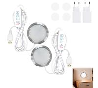 Titl Set di 2 lampadine LED per Bambu Lab Makerworld - Alimentazione USB da 5 V con luce calda da 3000 K, tre opzioni di colore, ideale per stampanti 3D, modelli hardware fai da te, caricatore incluso