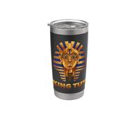 Title Ancient Egyptian King Tut Pharaoh Golden Mask Design Bicchiere termico in acciaio inox doppia parete