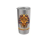 Title Ancient Egyptian King Tut Pharaoh Golden Mask Design Bicchiere termico in acciaio inox doppia parete