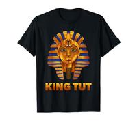 Title Ancient Egyptian King Tut Pharaoh Golden Mask Design Maglietta