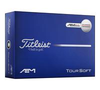 Titleist Palline da golf Tour Soft AIM 2026 - Confezione da 12, bianco/rosso