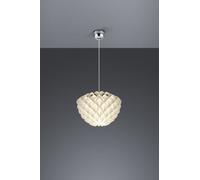 TITLIA SOSPENSIONE METACRILATO BIANCO DECORO ORIGAMI CON MONTATURA METALLO CROMATO D.40CM 1 LUCE ATTACCO E27