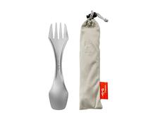 TiTo Titanium Cucchiaio Forchetta Titanio Portatile Set di Posate Multifunzione Ultraleggero (Ti) Cucchiaio Spork Stoviglie Riutilizzabili Utensili da Campeggio Viaggio(3 in 1)