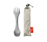 TiTo Titanium Cucchiaio Forchetta Titanio Portatile Set di Posate Multifunzione Ultraleggero (Ti) Cucchiaio Spork Stoviglie Riutilizzabili Utensili da Campeggio Viaggio(2 in 1)